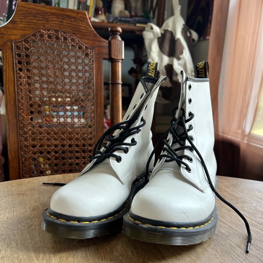 White Dr. Martens boots